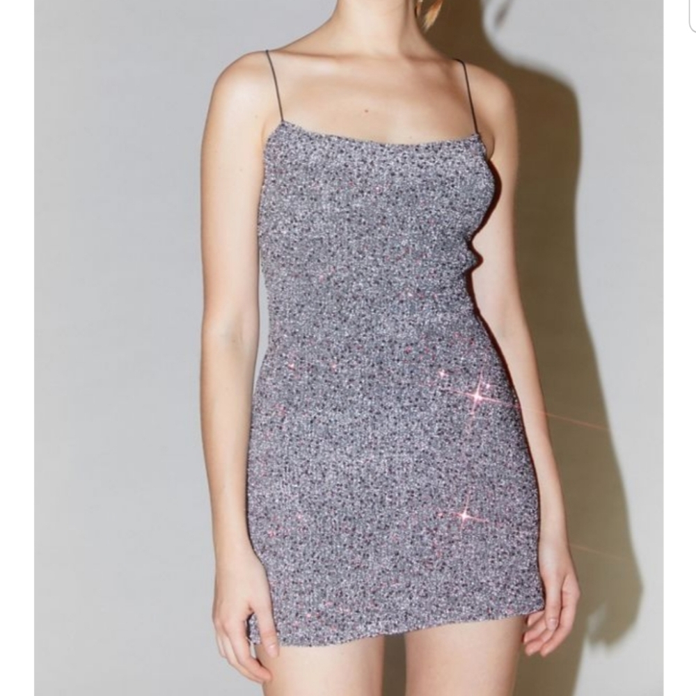 For Love & Lemons Constance Sequin Slip Dress XS